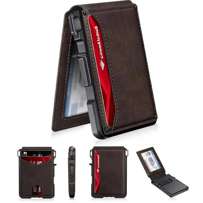 Summer Wins-Minimalist Men’s Slim Wallet: 9 - 13 Cards, Money Clip, ID Window. RFID - Blocking, Aluminum Bifold Pop