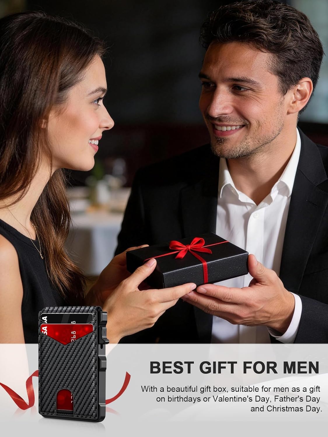 Summer Wins-Minimalist Men’s Slim Wallet: 9 - 13 Cards, Money Clip, ID Window. RFID - Blocking, Aluminum Bifold Pop